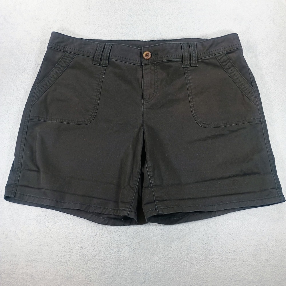 Maurices Womens Cargo Style Shorts Black 16 Stretch Cotton Blend